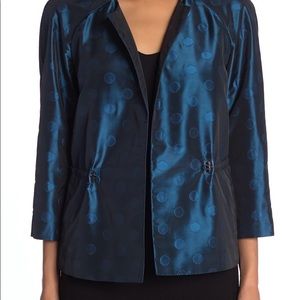 Anne Klein NY Cropped Polka Dot 3/4 Sleeve Jacket Sz L NWT